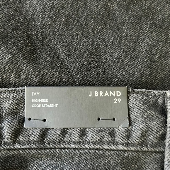 J Brand Ivy High Rise Crop Straight Leg Black Jeans 29 NWT - Picture 16 of 16